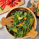 GobekUsa Bamboo Salad Hands and Spoon Set for Kitchen Gadget Use