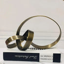 GobekUsa Abstract Knot Golden Tape Metal Sculpture Figurine for Room Decoration