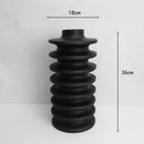 GobekUsa Geometric Circle Spiral Black Resin Vase - Home Decor Flower Pot