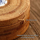 GobekUsa Handwoven Rattan Storage Box with Lid - Kitchen Organizer & Decorative Basket