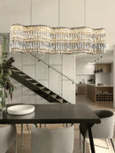 GobekUsa Crystal Chandelier Pendant Light, Elegant Hanging Lamp Fixture