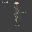 GobekUsa Gold Acrylic Chandelier LED Pendant Light Modern Staircase Bedroom Living Room Decor