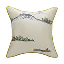 GobekUsa Chinese Ancient Art Chinoiserie Landscape Embroidered Lumbar Pillow Cover