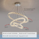 GobekUsa Crystal Chandelier: Modern Net Red Circle Light for Living Room, Bedroom, Restaurant