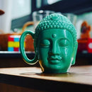 GobekUsa Buddha Sculpture Ceramic Coffee Cup with Covered Handle - Character Portrait Mug