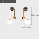 GobekUsa Glass Ball LED Wall Lamp: Modern Round Gold Iron Light for Bedroom, Living Room