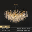 GobekUsa Gold Crystal Chandeliers for Dining Room Branch Hanging Lamp Large Lighting