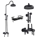 GobekUsa Black Brass Bath Shower Faucet Set with Handshower and Tub Spout