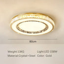 GobekUsa Gold Crystal Ceiling Lamp Double Layer Modern Chandelier Led Glossy Bedroom Decor