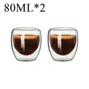 GobekUsa Double Wall Borosilicate Glass Mug Set for Tea Coffee Juice Bar Drinkware