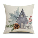 GobekUsa Cartoon Birds Christmas Pillowcase 45X45cm - Linen Sofa Cushion Cover