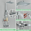 GobekUsa Gold Thermostatic Shower Faucet Set: Smart Digital Mixer, Wall Mounted Rainfall System
