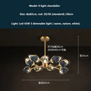 GobekUsa Copper LED 3-Light Dimmable Crystal Chandelier