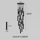 GobekUsa Black LED Crystal Staircase Chandelier: Modern Nordic Design, Creative Island Hanging Lamp