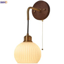 GobekUsa Copper Adjustable LED Wall Light - Modern Nordic Design, Pull Chain Switch, White Glass