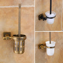 GobekUsa Aluminum Carved Toilet Brush Holder Set