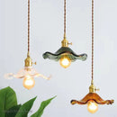 Modern Colorful Glass and Copper Pendant Light