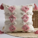 GobekUsa Bohemian Tufted Tassel Cushion Cover | Plush Embroidered Decorative Pillow for Sofa