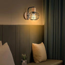 GobekUsa Industrial Wire Cage Wall Sconce E27 Rustic Retro Bedside Light Fixture