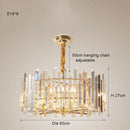 GobekUsa Crystal Round Chandelier Gold LED Modern Lustres for Living Room