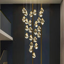GobekUsa Crystal Chandelier Stair Pendant Light Modern Living Room Interior Lighting