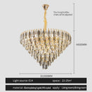 GobekUsa Crystal Chandelier: Modern Luxury Round Main Lamp for Living Room & Staircase