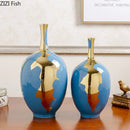 GobekUsa Gold Ceramic Vase | Modern Design | Desk Decor | Shiny Porcelain | Floral Vases