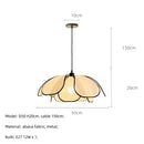 GobekUsa Creamy Abaca Fabric Led Pendant Light - Nordic French Wabi Sabi Suspend Lamp