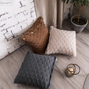 GobekUsa Knit Pillow Cover Nordic Style Button Open Grey Ivory Coffee