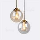 GobekUsa Glass Ball Pendant Lights - 15cm Modern Gold Hanging Lamps for Home Decor