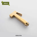 GobekUsa Bidet Faucet Shower Mixer: Cold Hot Water Tap, Brass, Square Sprayer Head
