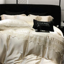 GobekUsa Lace Patchwork Silk Cotton Luxury Bedding Set Queen King Size