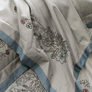 GobekUsa Cotton Flowers Horse Embroidery Luxury Bedding Set - Duvet Cover, Bed Sheet, Pillowcases