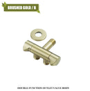 GobekUsa Brushed Gold Solid Brass Bathroom Angled Dual Outlet Toilet Filling Valve