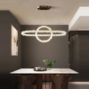 GobekUsa Crystal Flower LED Chandelier Round Ring Pendant for Dining Living Room Lighting
