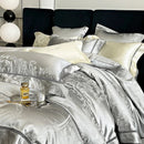 GobekUsa Brocade Satin Jacquard Egyptian Cotton Bedding Set, Luxury Silky Duvet Cover, Bed Sheet, Pillowcase