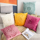 GobekUsa 3D Velvet Flower Pillow Covers in Yellow Beige 45x45cm