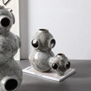 GobekUsa Abstract Planet Hollow Pipe Ceramic Ornament Figurine - Home Decor Accessory