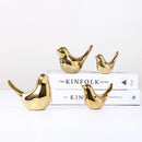 GobekUsa Golden Silver Bird Figurines Modern Ceramic Statues - Home Decor Wedding Gifts