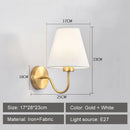 GobekUsa Cloth LED Wall Lamp, Modern Bedroom Bedside Sconce Light Luminaire