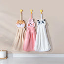 GobekUsa Cartoon Animal Hand Towel: Soft & Absorbent Coral Velvet Cloth for Home & Kitchen