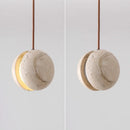 GobekUsa LED Pendant Light Fixture Yellow Travertine Adjustable Hanging Lamp