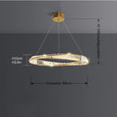 GobekUsa DNA Spiral Crystal Chandelier LED Ring Design for Luxury Living Room