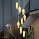 GobekUsa Elegant Tulip Staircase Chandelier: Luxury Decor Hanging LED Lamp for Lobby, Restaurant, Hotel.