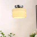 GobekUsa Creamy Glass Iron LED Ceiling Light - Modern Indoor Lighting Fixtures