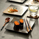GobekUsa Glazed Barbecue Wing Plate with Knife - Japanese Style Tray for Roast Wings and Fish