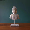 GobekUsa Buddha Head Statue Resin Sculpture Religious Desk Ornament Room Decor