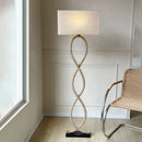 GobekUsa Hemp Rope Fabric Shade LED Floor Lamp for Nordic Retro Wabi Sabi Style