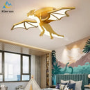 GobekUsa Golden Dragon LED Ceiling Lamp for Bedroom, Study, and Restaurant