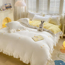 GobekUsa Cartoon Princess Embroidered Cotton Bedding Set for Adult Girls